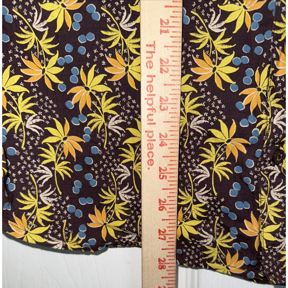 Toad & Co Fletch Short Sleeve Shirt Med Raisin Palm Print Tropical Button Up - Picture 8 of 11